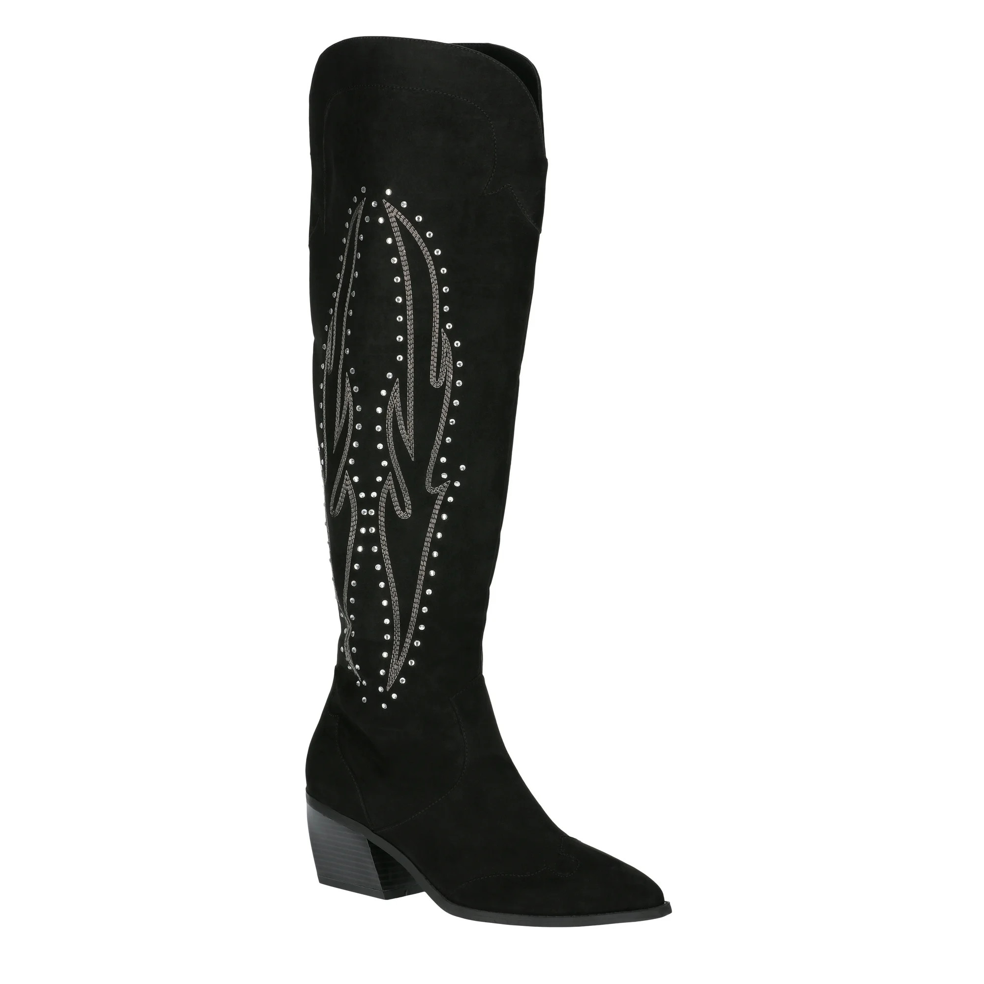 No Boundaries Women's Over the Knee Bling Western Boots | Walmart (US)