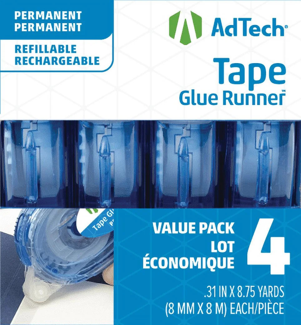 AdTech Crafter's Permanent Double Sided Adhesive Tape, 4 Pack | Walmart (US)