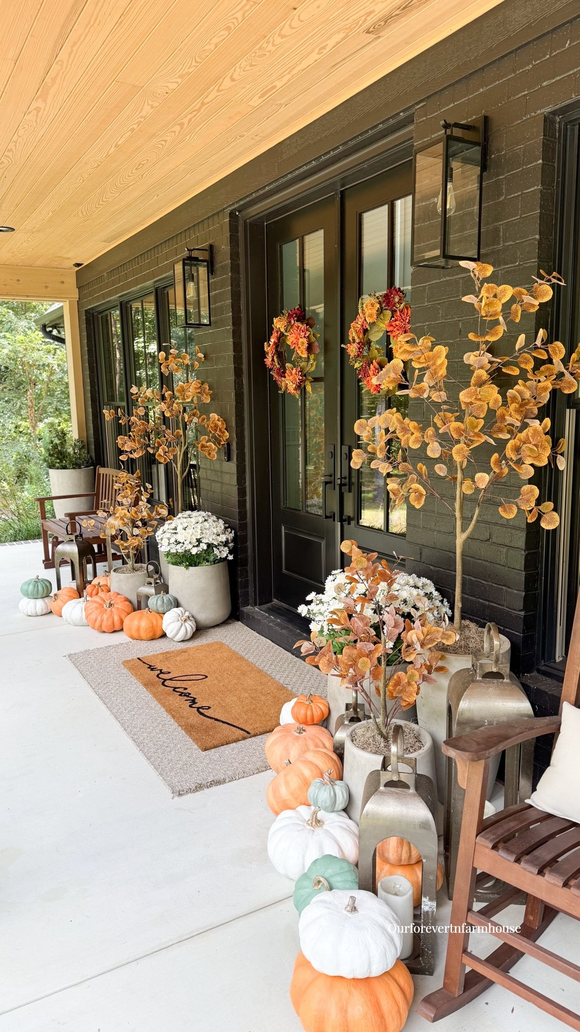 This was my fall porch last year… and the best part? I can bring ALL of it right back out again this year.

My secret to an easy fall porch? Decor I can pack away and use year after year.
I brought back my Autumn Eucalyptus Trees and fall wreaths from last year and paired them with faux mums and pumpkins. No watering, no replacing sad mums halfway through the season, and no starting from scratch every fall. 🙌

They still look just as beautiful a year later, and I love that I can completely transform the porch with things I already have.

#LTKSeasonal #LTKHome