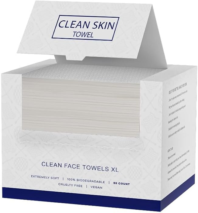 Clean Skin Disposable Face Towels XL 10"x12"Oeko-TEX Certified Viscose Facial Towelettes | 75 GSM... | Amazon (US)