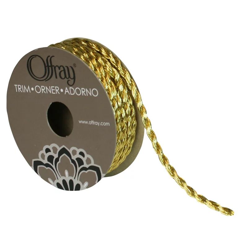 Simplicity Trim, Gold 5 mm 2 Ply Twisted Metallic Cord Trim Great for Apparel, Home Decorating, a... | Walmart (US)