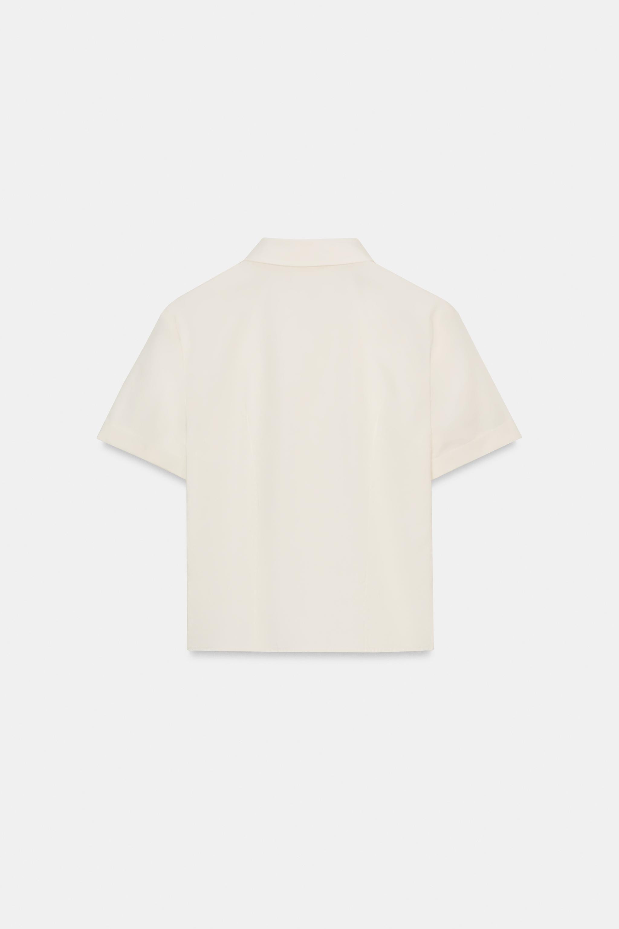 RUFFLED POPLIN SHIRT WITH STUDS | Zara US