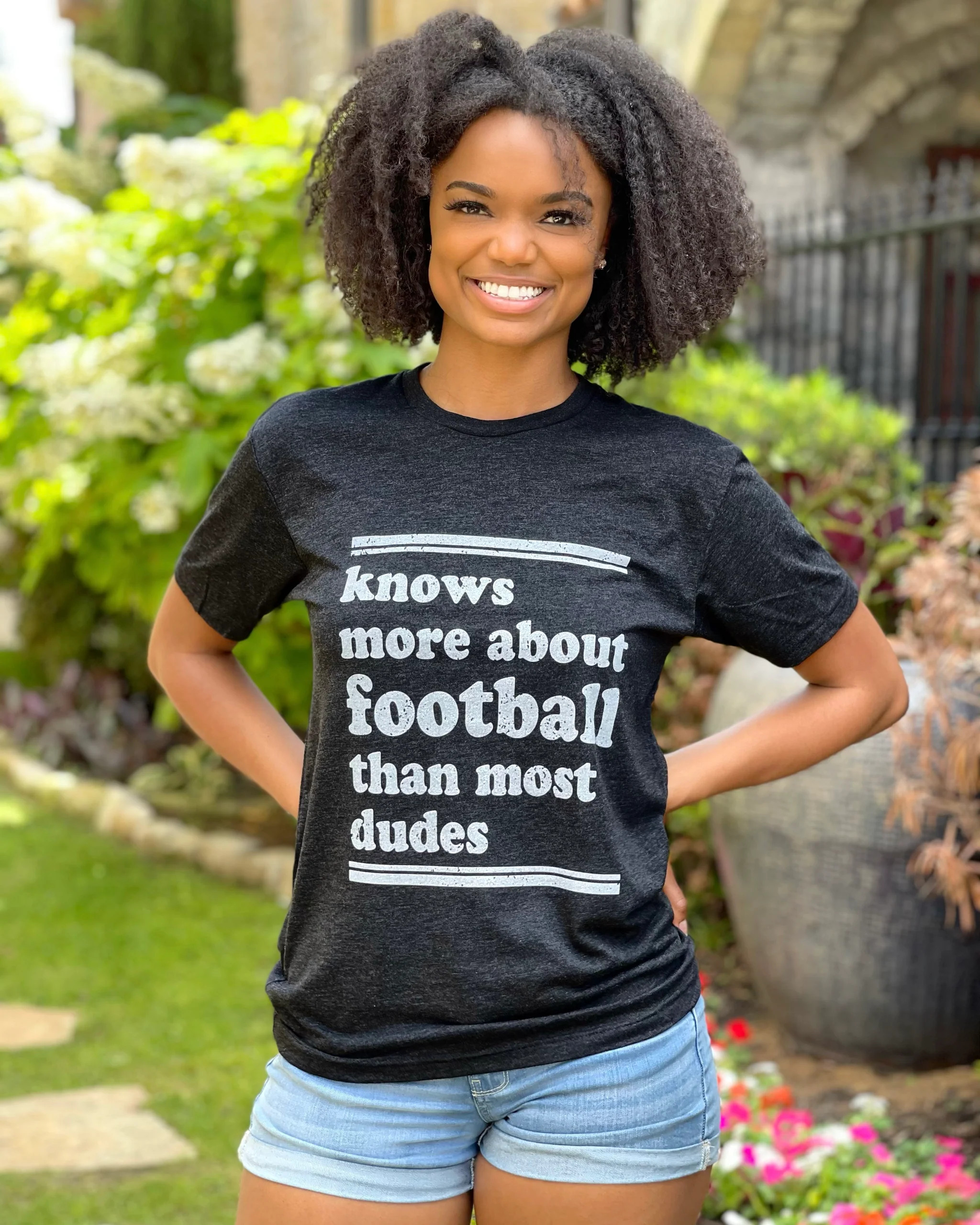 Vintage Black Knows More About Football Than Most Dudes Comfy Tee | Live Love Gameday®