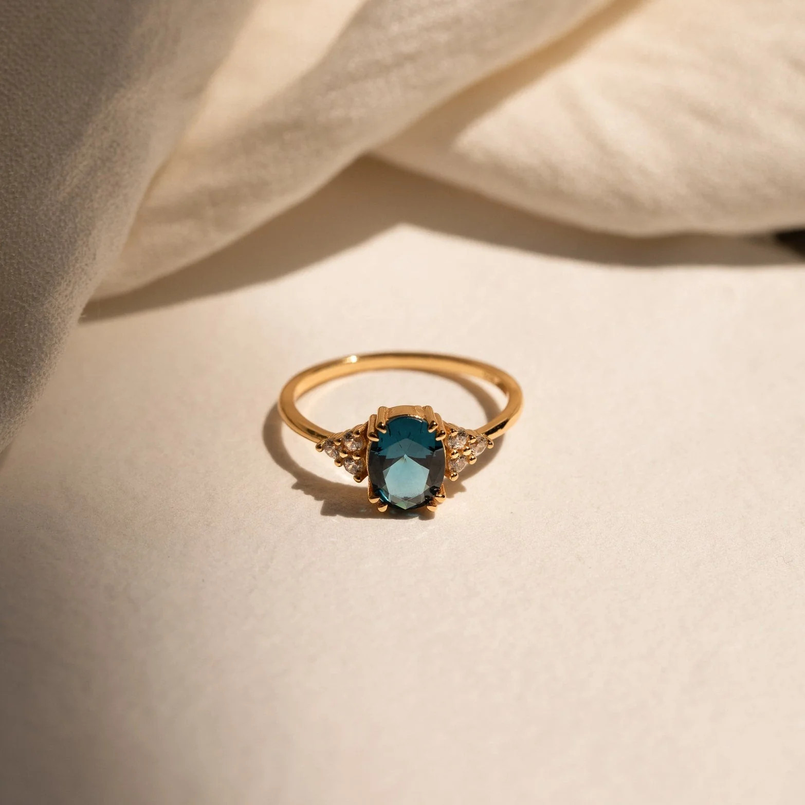 Elizabeth Blue Topaz Ring | Caitlyn Minimalist