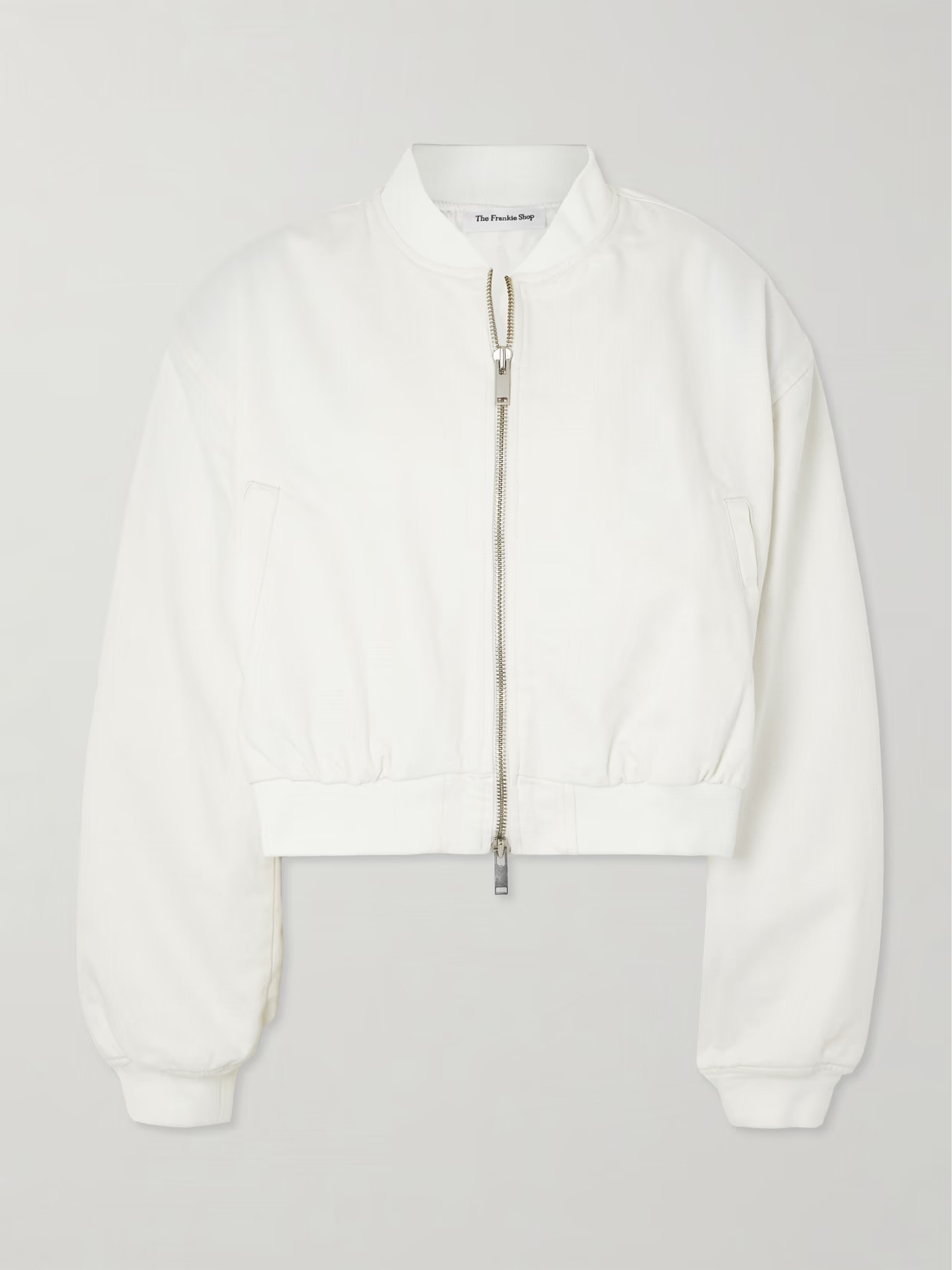 The Frankie Shop - Micky Oversized Padded Denim Bomber Jacket - White | NET-A-PORTER (US)