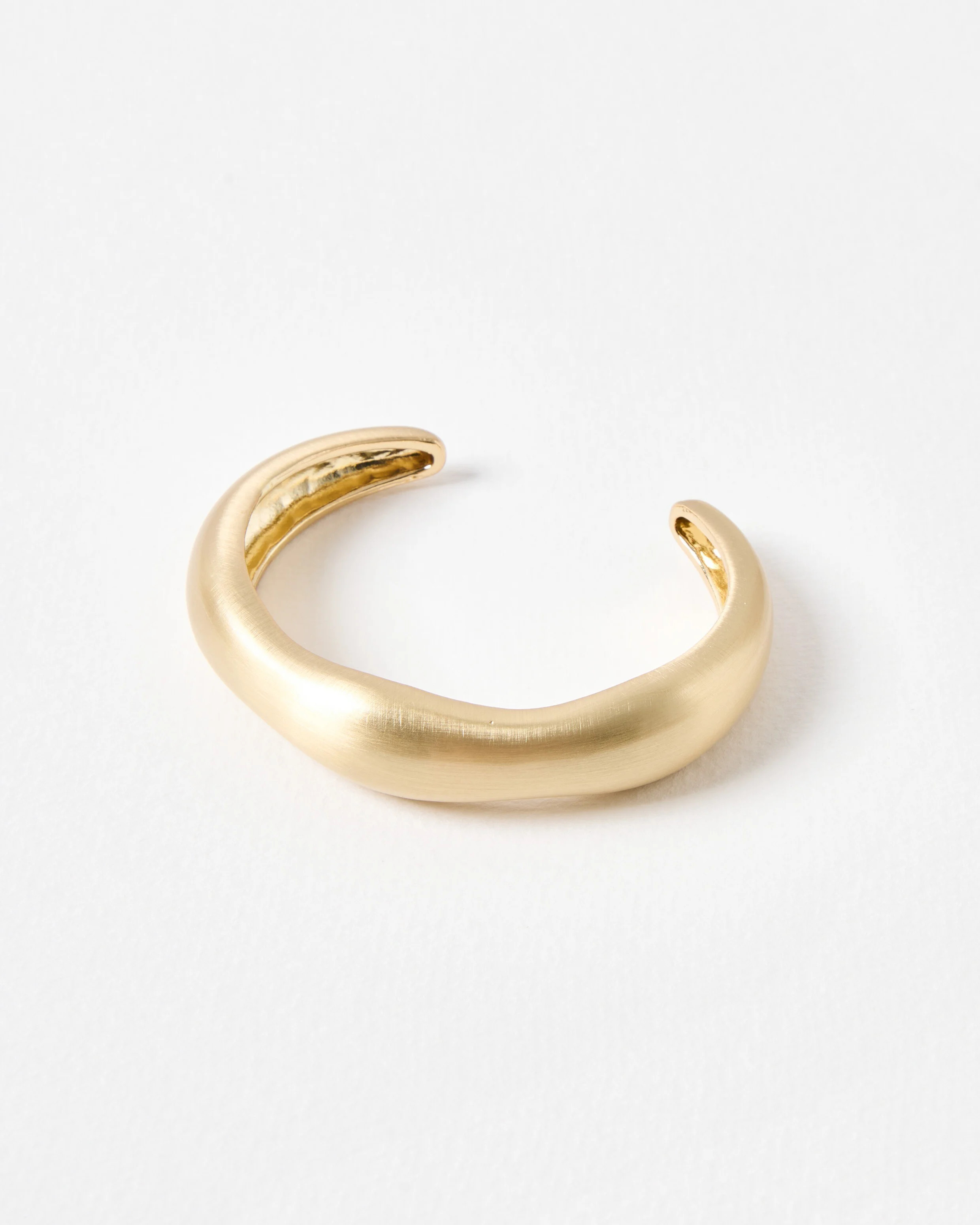 Beatrice Brushed Gold Tone Puffy Bangle | Oliver Bonas (Global)