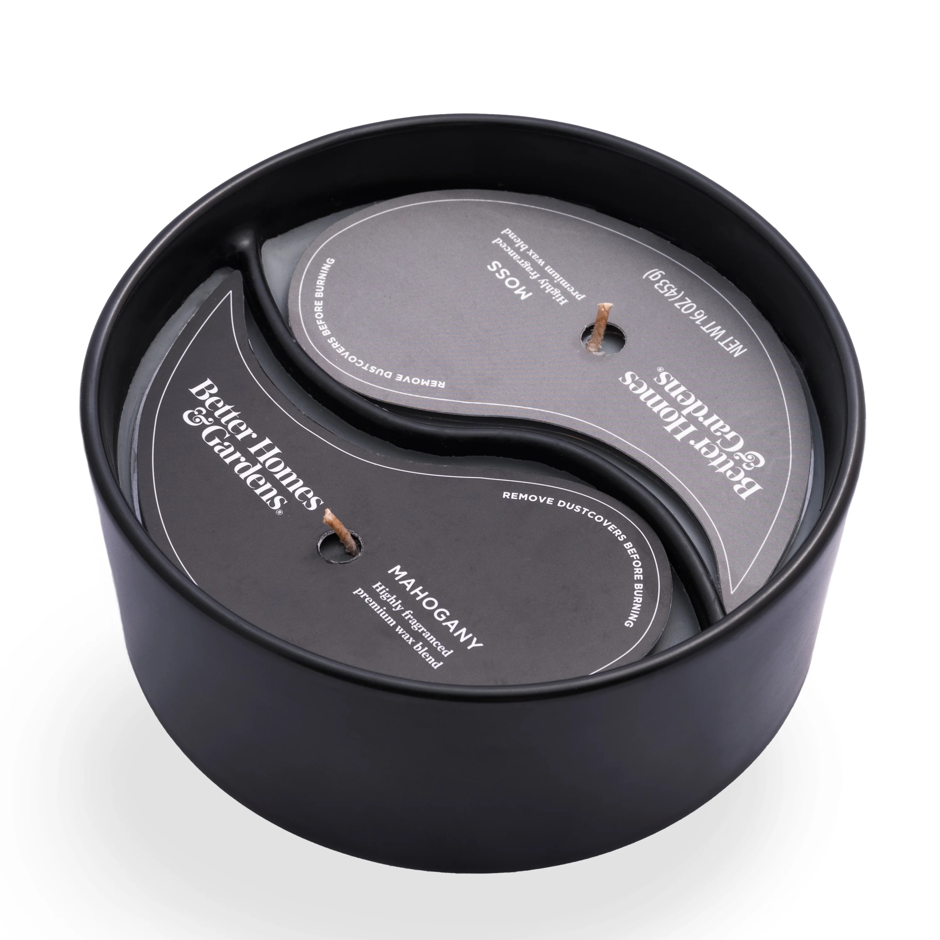 Better Homes & Gardens 16oz Mahogany and Moss Duo Scented 2-wick Ceramic Candle - Walmart.com | Walmart (US)