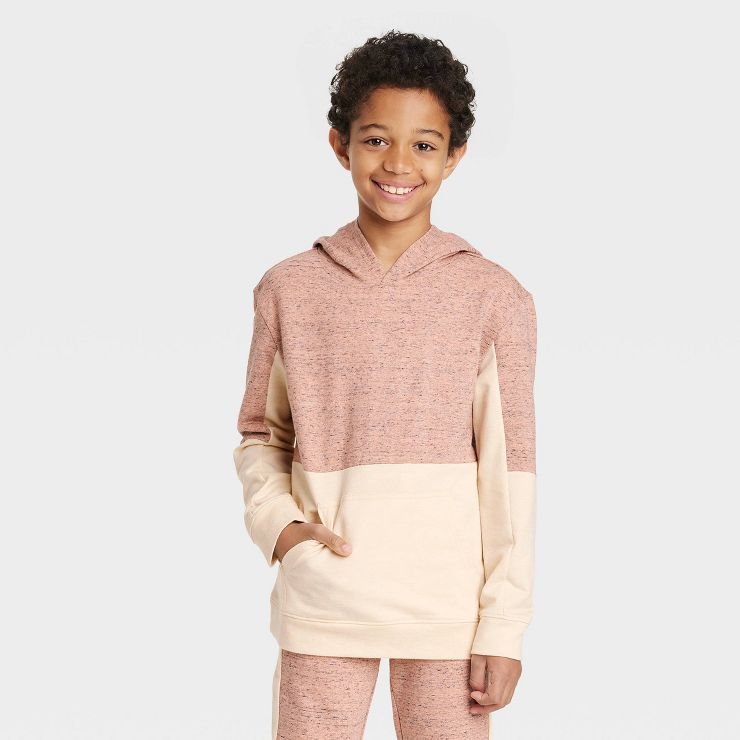 Boys' Colorblock Pullover Hoodie - Cat & Jack™ Orange/Yellow | Target