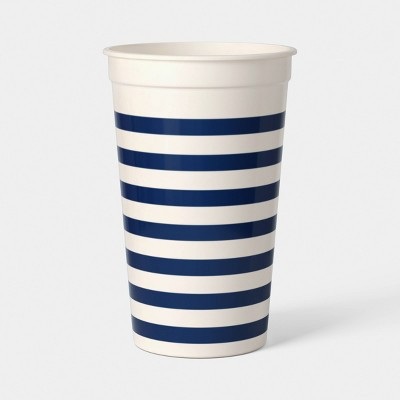 16 fl oz Plastic Tall Tumbler Navy Striped - Room Essentials™ | Target
