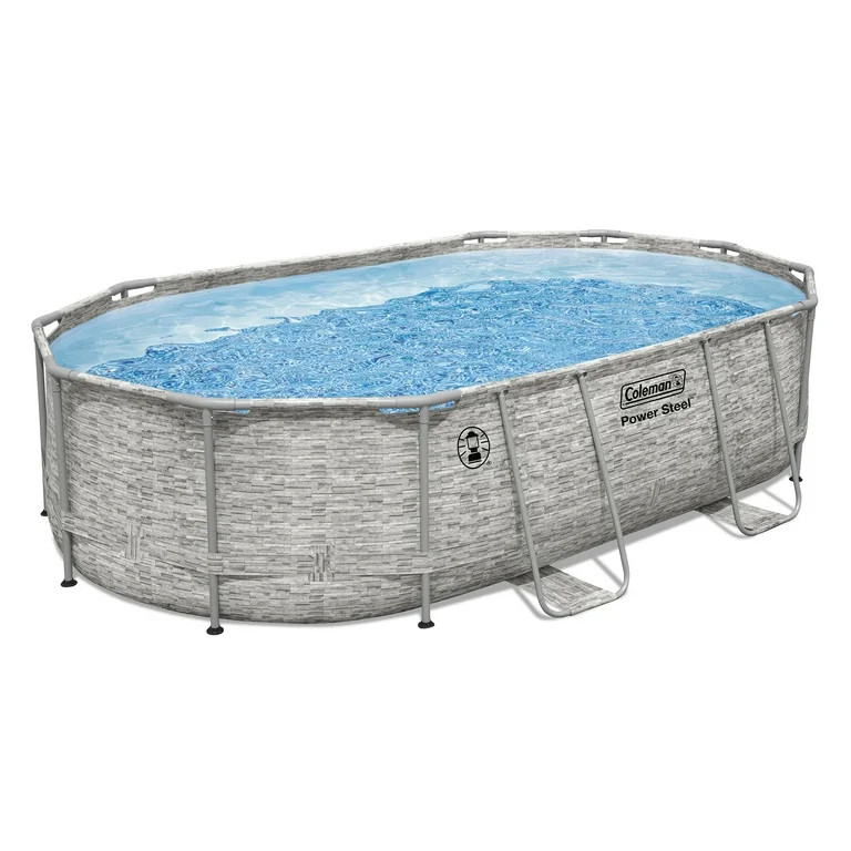 Coleman Power Steel 16 ft. x 10 ft. x 42 in. Oval Metal Frame Above Ground Pool Set | Walmart (US)
