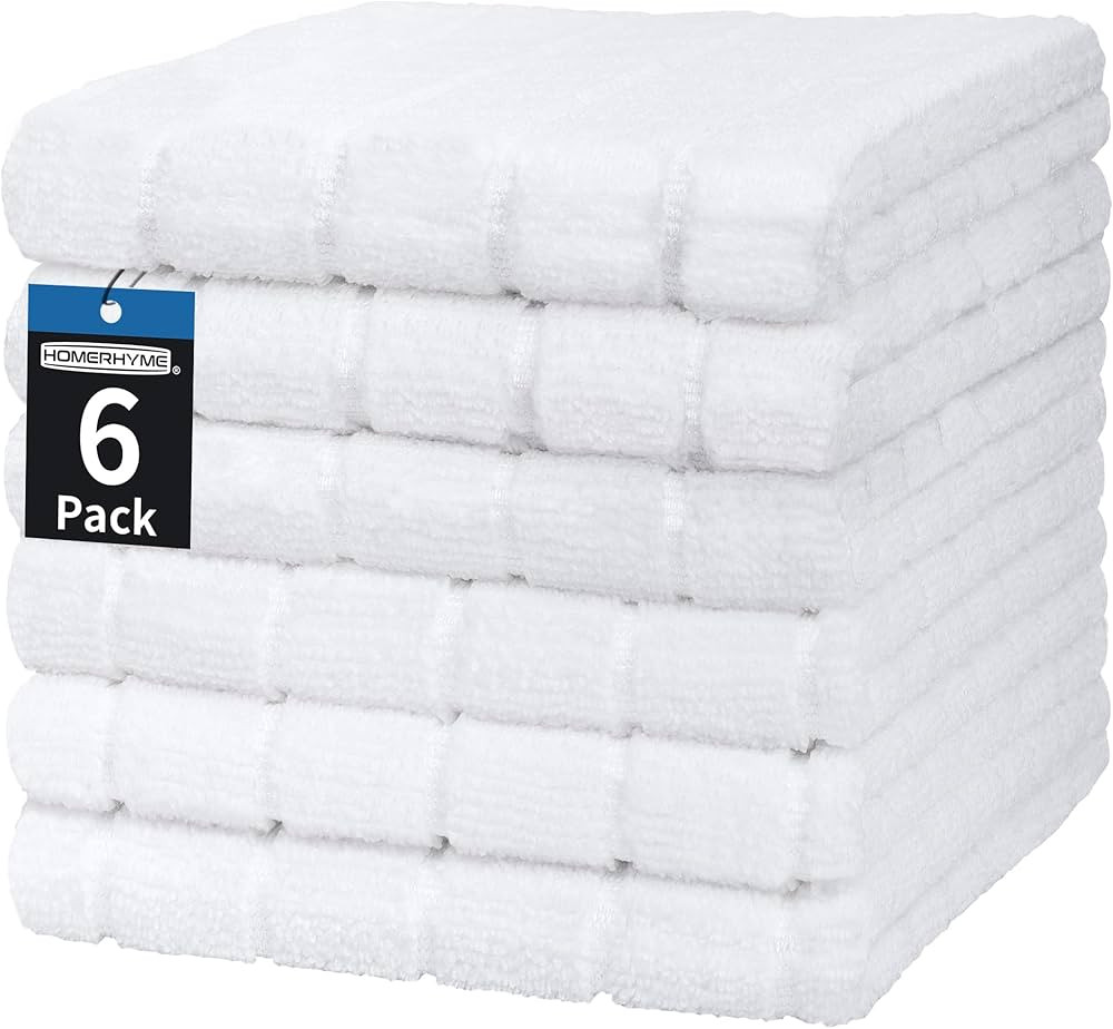 HOMERHYME White Hand Towels, 6 Pack 25''*15'' Microfiber Hand Towels for Bathroom Kitchen, All-Pu... | Amazon (CA)