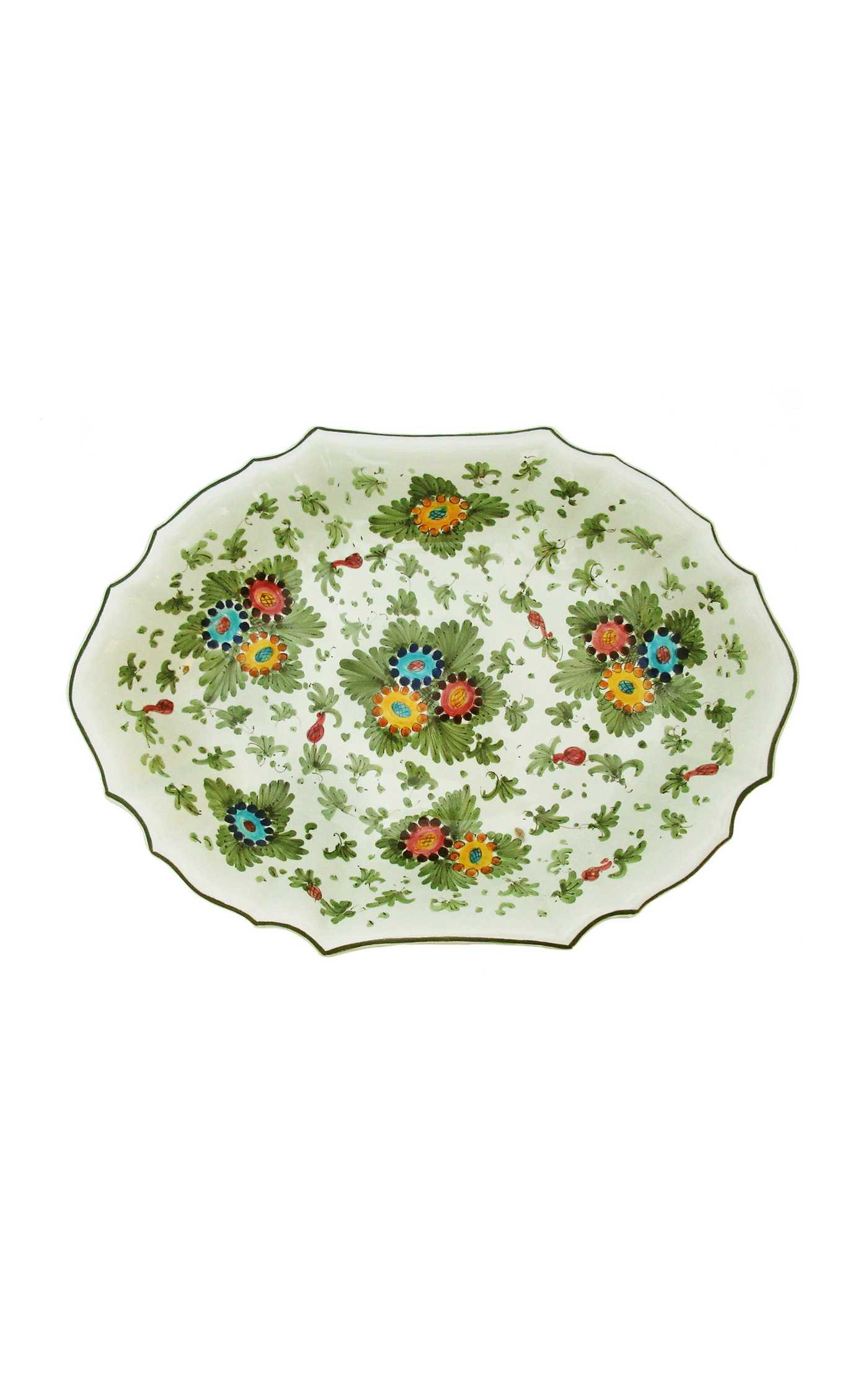 Painted Ceramic Oval Bowl | Moda Operandi (Global)