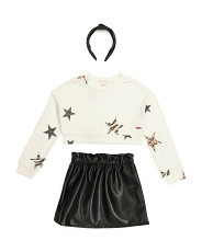 Big Girl Star Top And Skirt Set With Headband | Marshalls