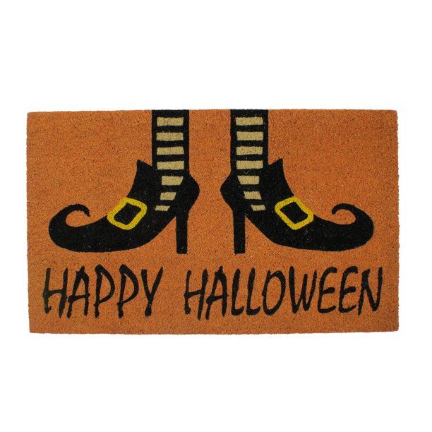 Happy Halloween and Wicked Witch Shoes Door Mat 18" x 30" - Walmart.com | Walmart (US)