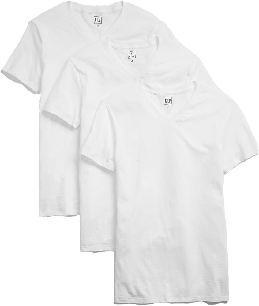 Gap Mens 3-Pack V-Neck Tee T-Shirt | Amazon (US)