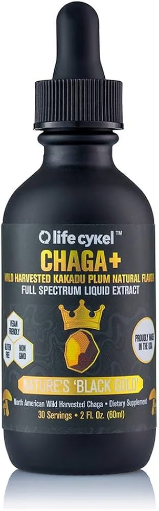 LIFE CYKEL Chaga Mushroom Extract with Kakadu Plum- 100% Organic Mushrooms, Immune Support Supple... | Amazon (US)