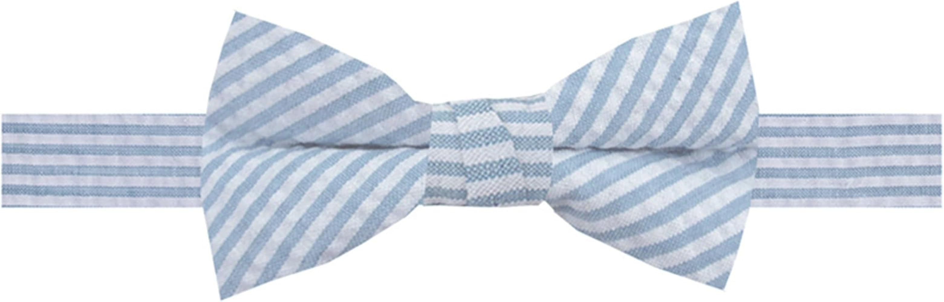 Jacob Alexander Boys' Seersucker Striped Pattern Pre-Tied Banded Bow Tie | Amazon (US)