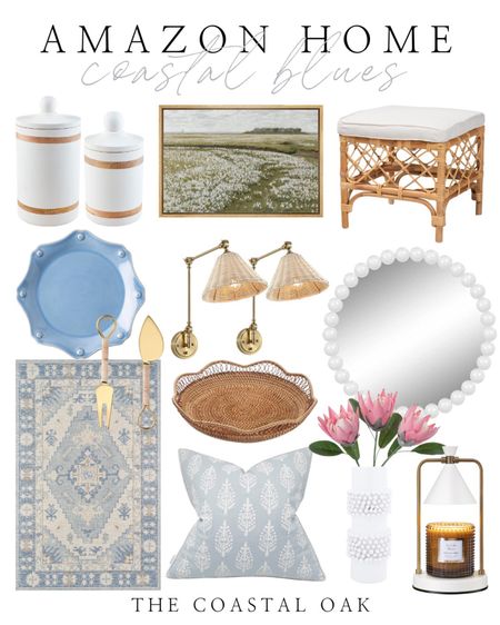 Coastal finds from Amazon 💙

home decor furniture coastal blue natural white woven rattan rug dishes storage vase candle throw pillow accent sconce lighting amazon

#LTKstyletip #LTKhome