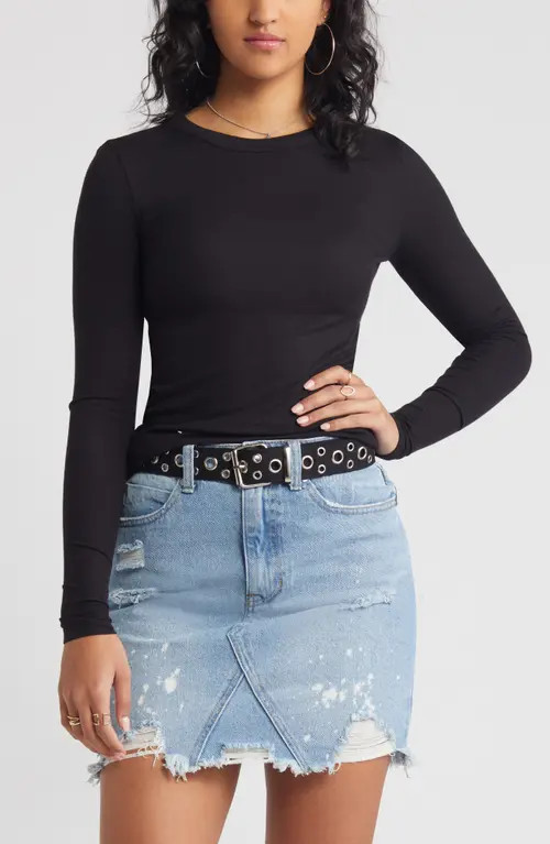 BP. Ribbed Long Sleeve T-Shirt in Black at Nordstrom, Size Large | Nordstrom