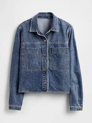 Denim Crop Shirt Jacket | Gap (US)