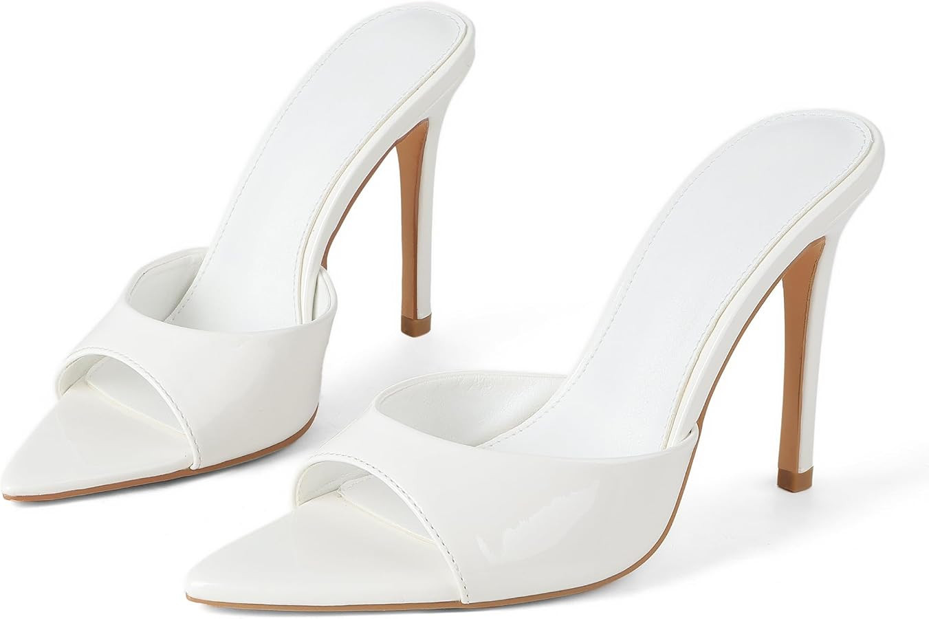 Womens Sandals Open Toe Stiletto High Heeled Slip On Dress Mules | Amazon (US)