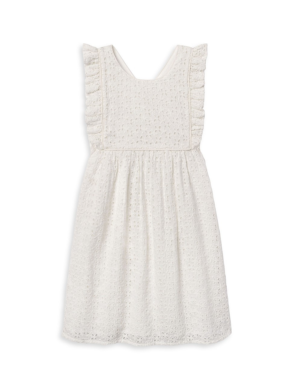 Little Girl's & Girl's Elizabeth Eyelet Cotton Dress - Vanilla Eyelet - Size 3 | Saks Fifth Avenue