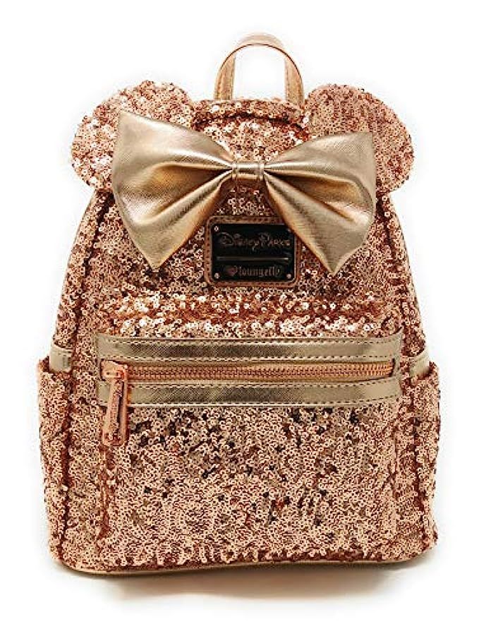Disney Parks Loungefly Rose Gold Minnie Mouse Sequin Backpack - Updated Style | Amazon (US)