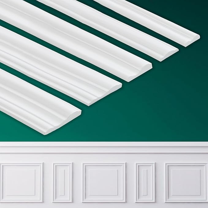 Peel and Stick Wall Molding, Chair Rail Wainscoting Panel, Finish Trim for Home Decoration (Paint... | Amazon (US)