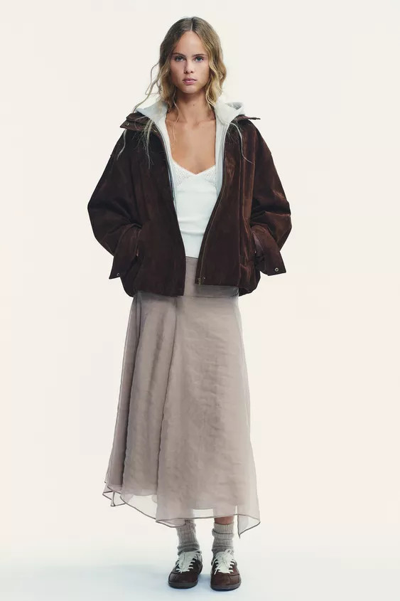 DOUBLE LAYER MIDI SKIRT | Zara UK