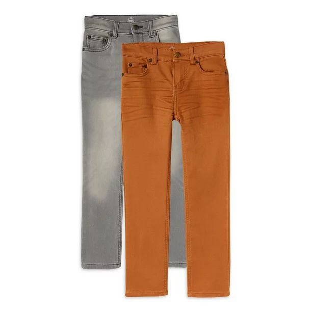 Wonder Nation Boys Slim Knit Denim Jeans, 2-Pack, Sizes 4-18 & Husky | Walmart (US)