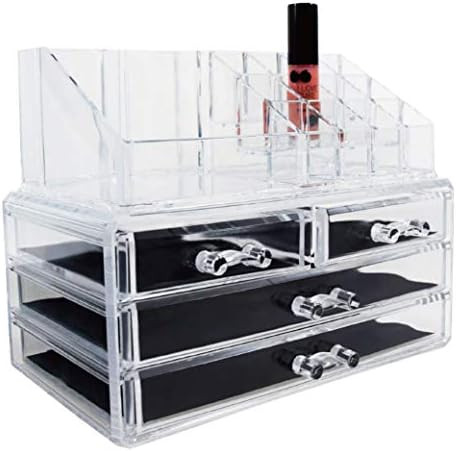 Ikee Design Clear Makeup Organizer Skin Care Cosmetic Display Case with 4 drawers, Makeup Organiz... | Amazon (US)