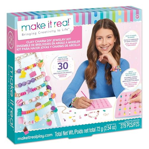 Make It Real:Clay Charm DIY Jewelry Kit - Make 30+ Clay No Bake Charms to Attach to Your Chain, Arts & Crafts, Girls & Kids Ages 8+ | Amazon (US)