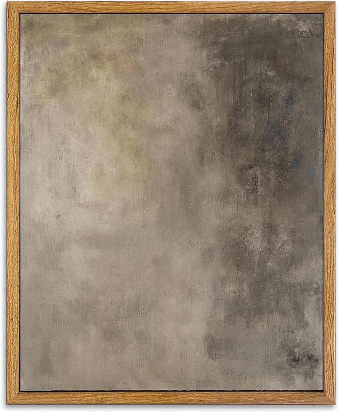 KBKBART Framed Neutral Wall Art, Earthy Abstract Canvas Oil Painting, Minimalist Textural Artwork... | Amazon (US)