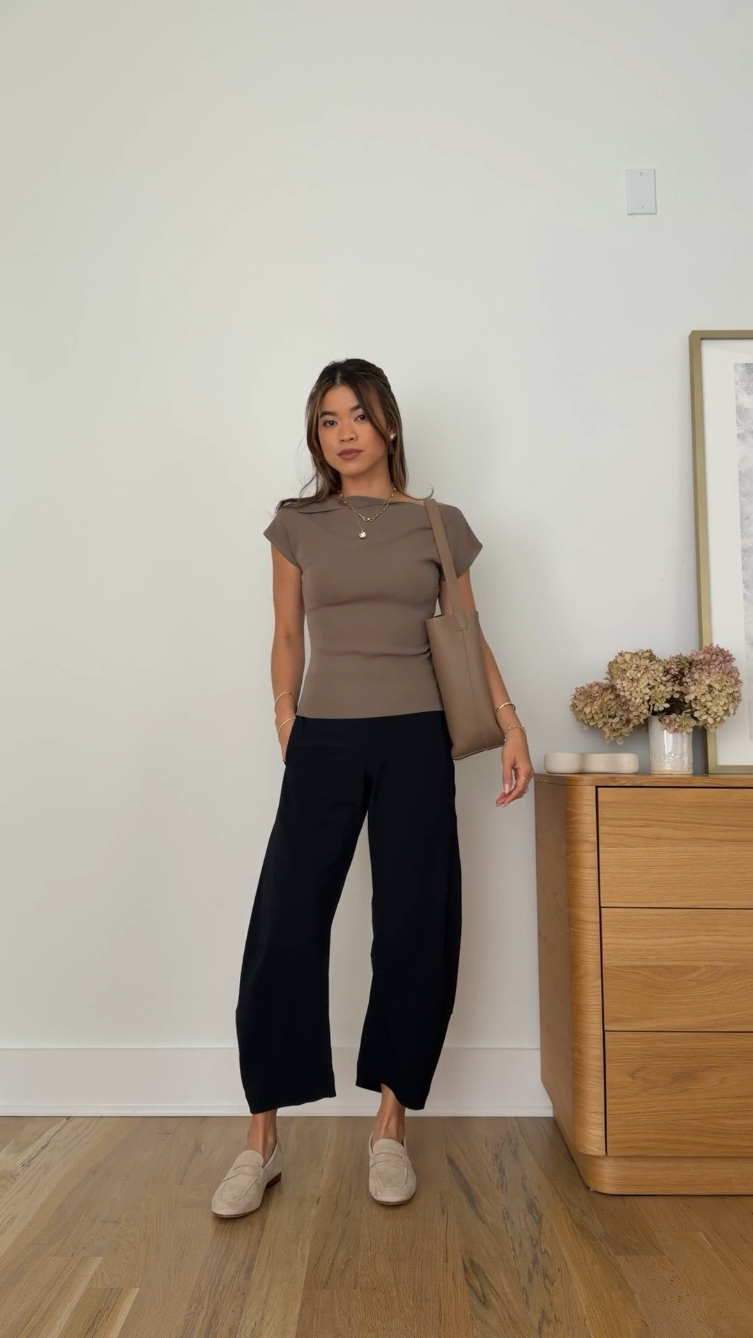 The perfect barrel pants from @Ruti. I love the material and fit of them!

Sizing info:
-Oak & Fort Asymmetrical off the shoulder cap sleeve sweater (Size XS in Desert Taupe) 
-Ruti The Petite On The Loose Work Pants (Size 0 petite in Black)

black pants, petite pants, black petite pants, fall pants, summer pants, barrel pants, summer outfit, fall outfit, vacation outfit, travel outfit, best petite pants, petite barrel pants, comfy pants, viral barrel pants, summer outfit, workwear outfit, work pants, petite work pants, tan top, work top

#LTKootd #LTKPetite #LTKWorkwear