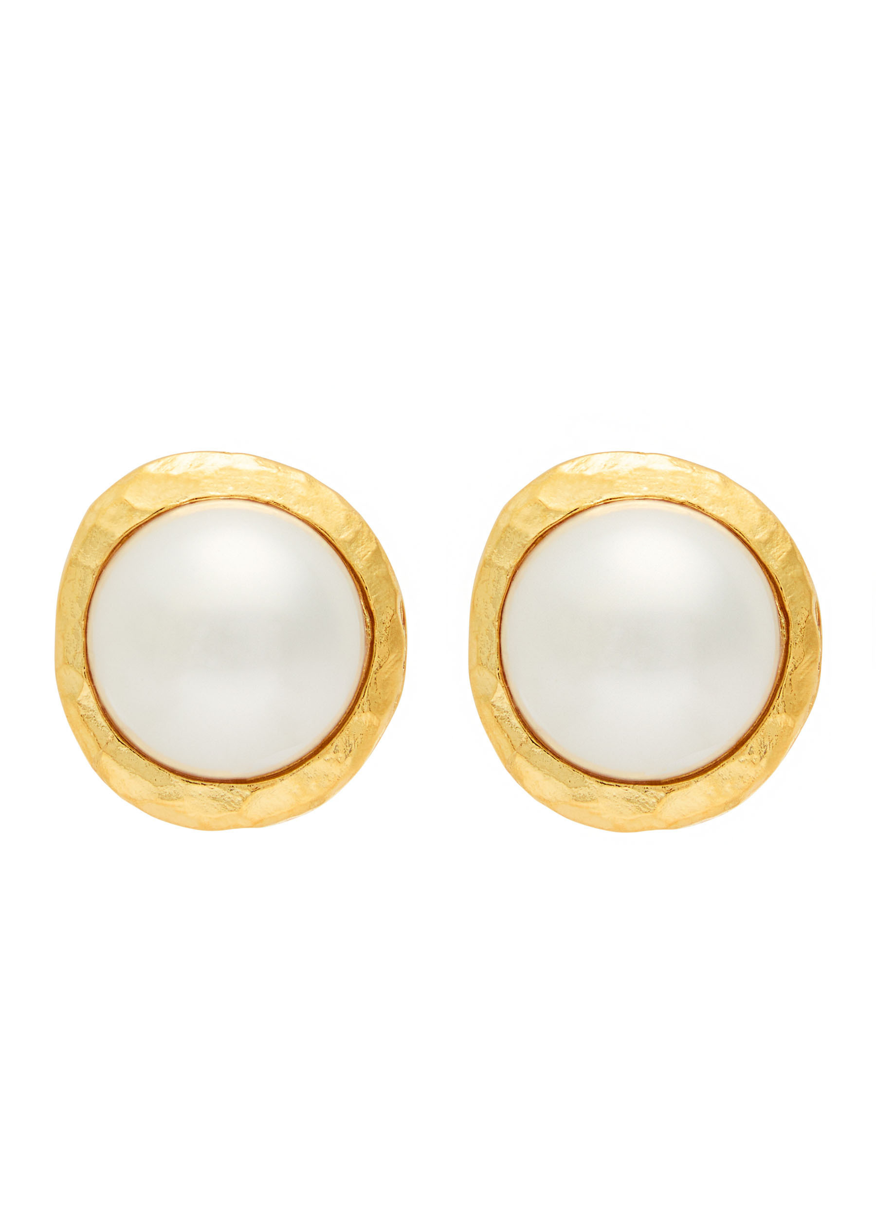 Faux pearl-embellished 22kt gold-plated stud earrings | Harvey Nichols