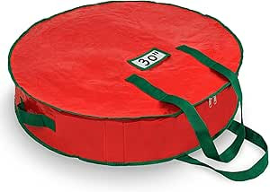 Christmas Wreath Storage Bag - Durable, Tarp Material, Zipper, Sturdy Carry Handles, Dust, Pest P... | Amazon (US)