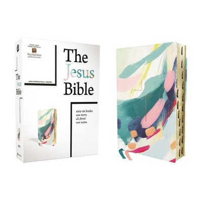 The Jesus Bible Artist Edition, Niv, Leathersoft, Multi-Color/Teal, Thumb Indexed, Comfort Print - by  Zondervan (Leather Bound) | Target