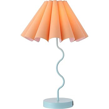 Table Lamps for Living Room - Blue and Orange Modern Dimmable Lamps with USB Port and Outlet | Amazon (US)