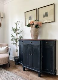 Distressed Black 4 Door Console Cabinet | SHIPS FREE | Antique Farm House