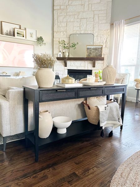 Target black cane console table styling with studio McGee x Target vases and McGee and co finds 

#LTKhome #LTKFind #LTKstyletip