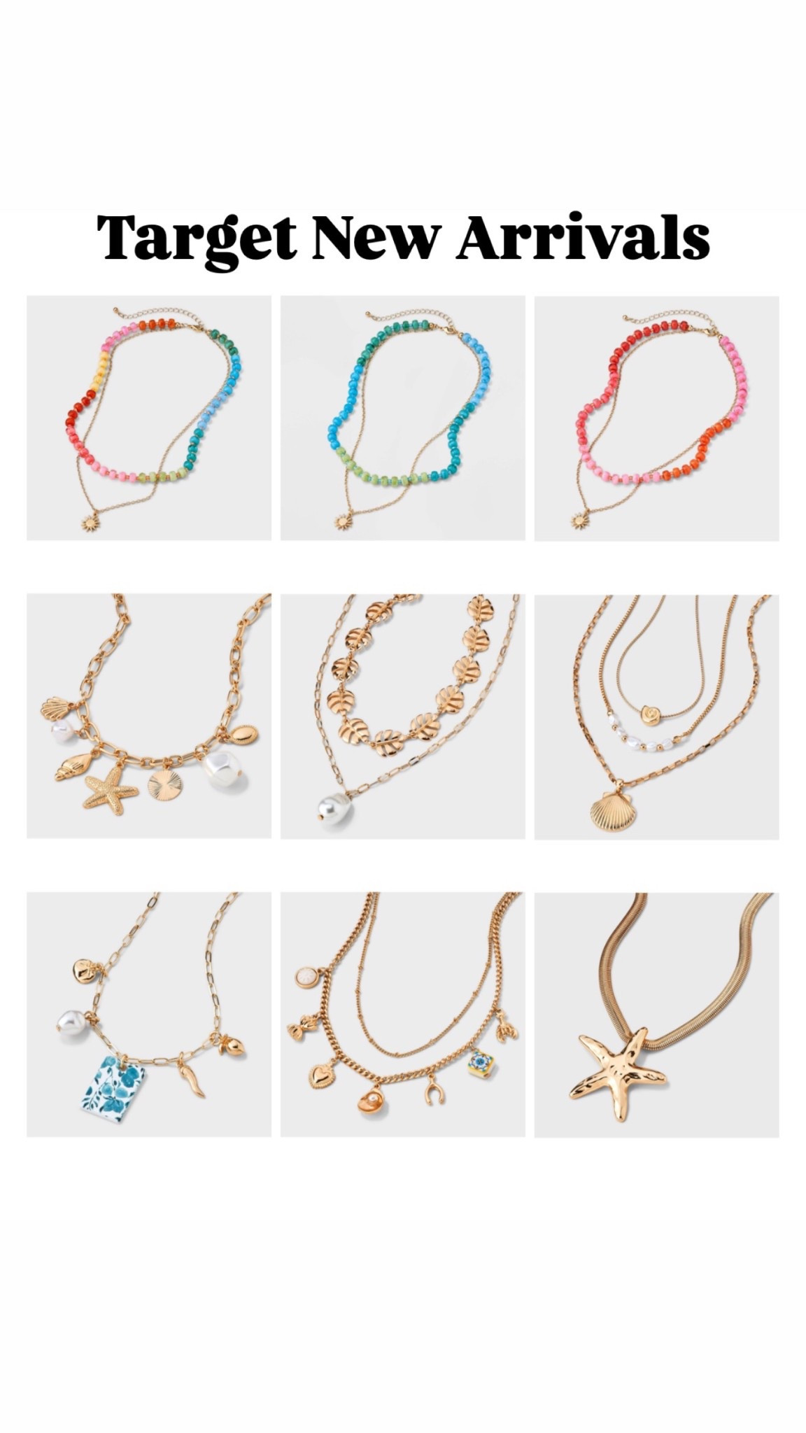 Target new arrivals 
Necklaces 

#LTKFestival #LTKFindsUnder50 #LTKSeasonal