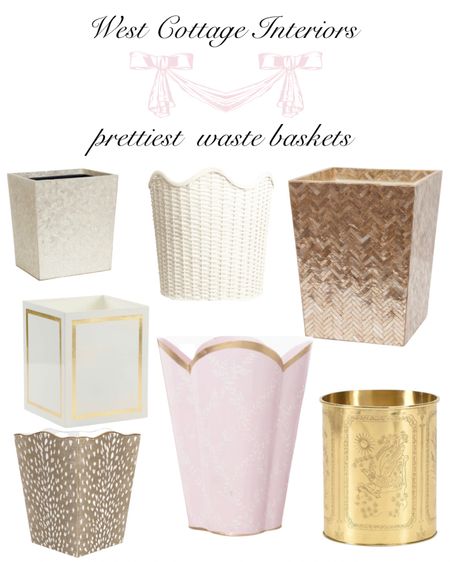 These are the prettiest trash cans ever! 

The Well Appointed House Waste Baskets / pretty waste baskets / pretty trash cans / pink home decor  / elegant home decor 

#LTKhome #LTKstyletip #LTKFind