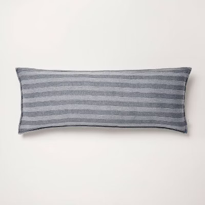14"x36" Tonal Stripe Oblong Throw Pillow Blue - Hearth & Hand™ with Magnolia | Target