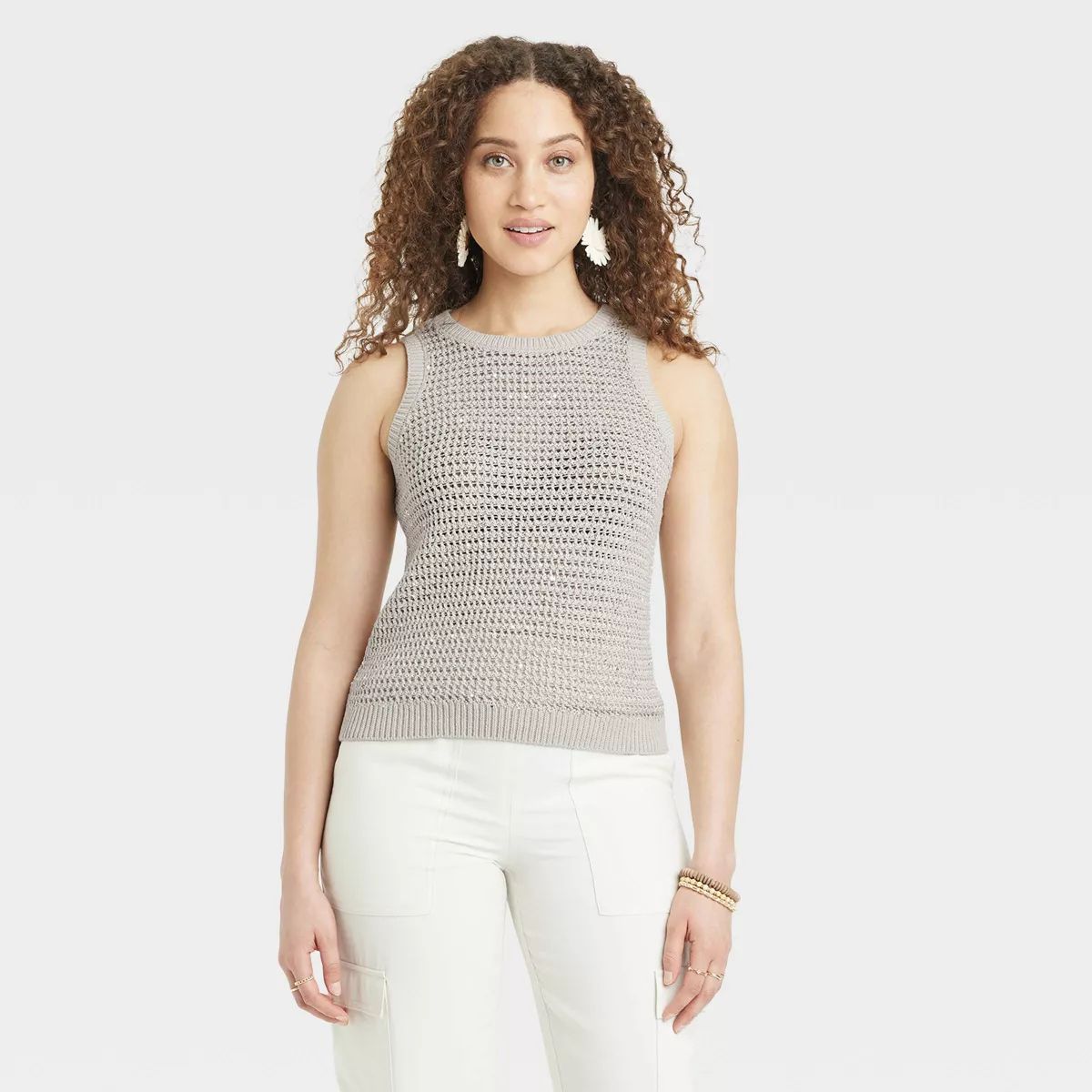 Women's Crewneck Pullover Sweater - A New Day™ Taupe XS | Target