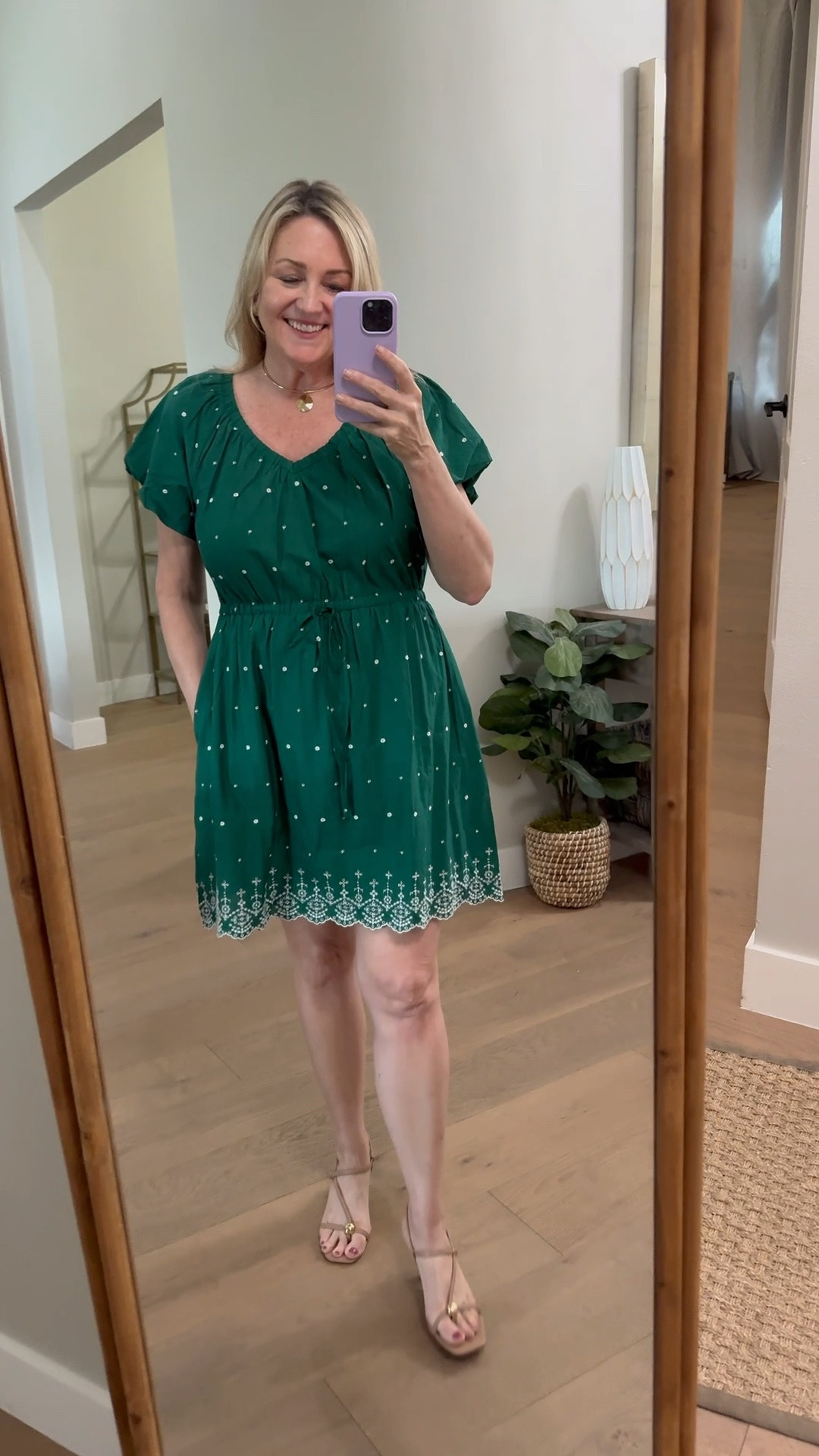 What a cute dress and kitten heel sandals for a spring outfit 

#LTKSeasonal #LTKWorkwear #LTKootd