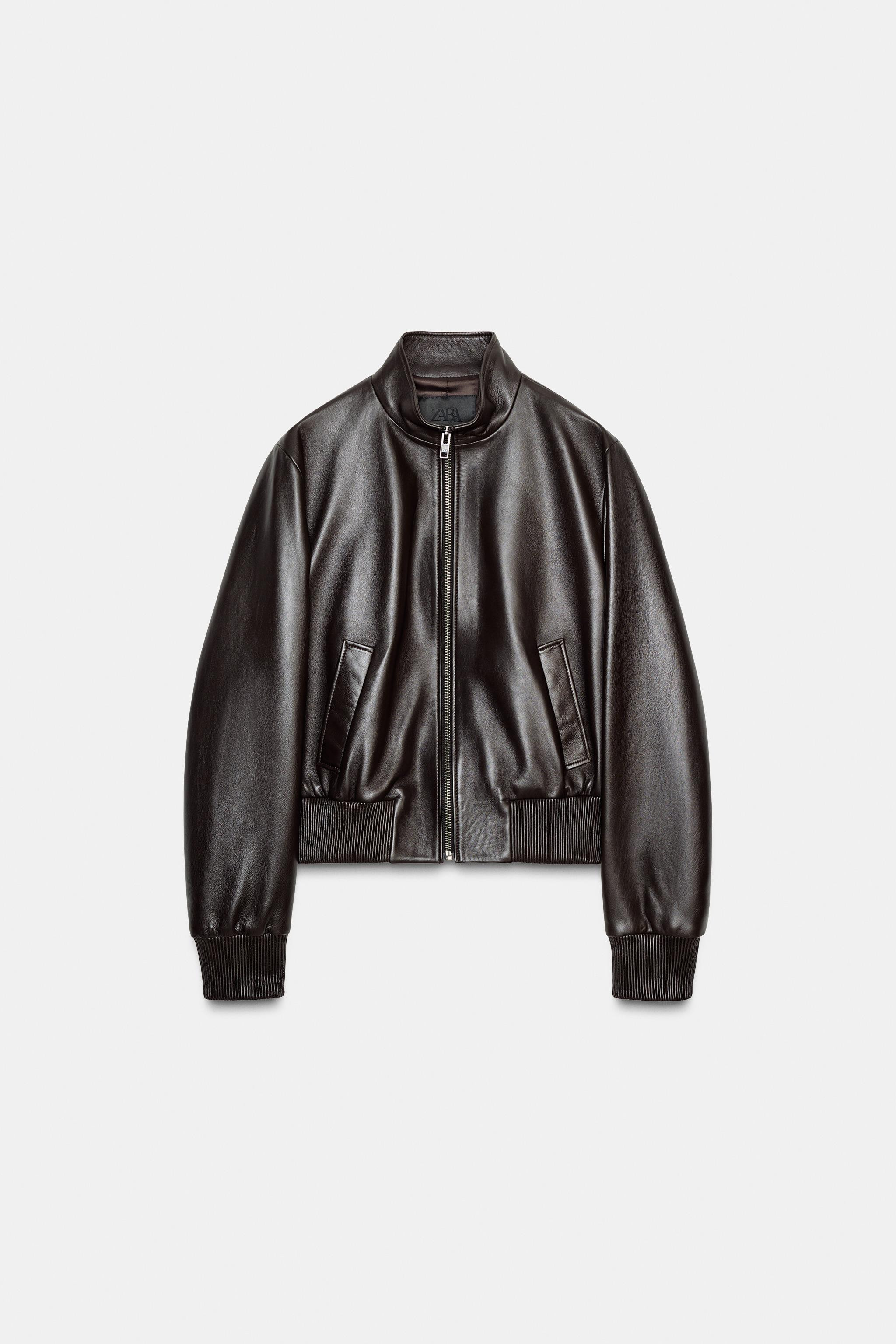 100% LEATHER BOMBER JACKET ZW COLLECTION | Zara UK