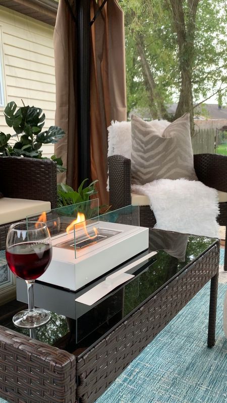 It’s still cool enough to enjoy a Table top fire pit and glass of wine 🍷 indoors or out! Save 45% off my table top fire pit! #amazonfind @amazon | outdoor living decor 

#LTKfindsunder50 #LTKsalealert #LTKhome