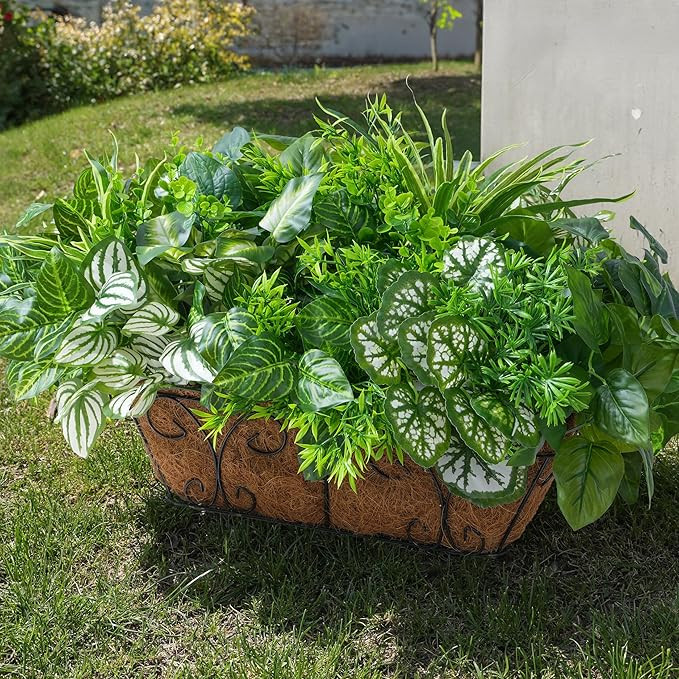 Starttag Artificial 20pcs Bunches Greenery Plants Fake Plastic Leaves with Stems UV Resistant Out... | Amazon (US)