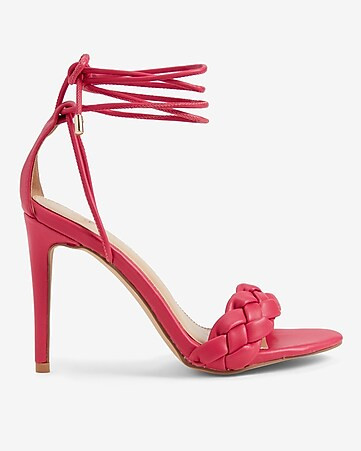 Braided Lace-Up Heeled Sandals | Express