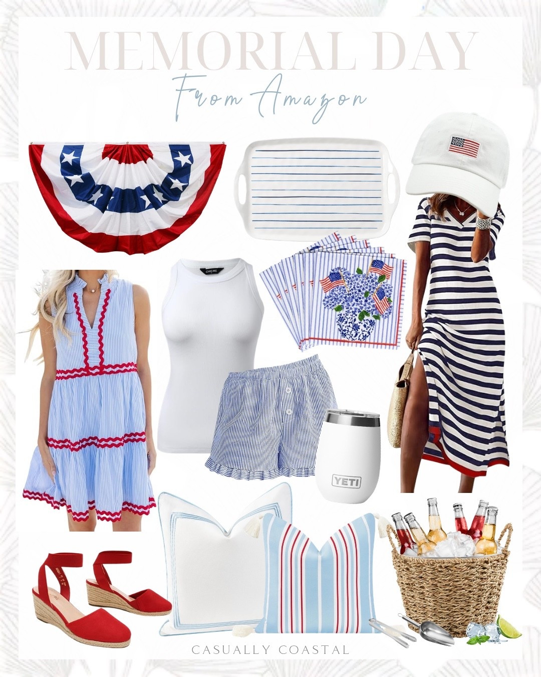 Memorial Day From Amazon

Amazon dress, Amazon hat, Amazon pillow covers, Amazon heels, Amazon baseball cap, Amazon tank top, Amazon boxer shorts, Memorial Day outfit, Memorial Day decor, Amazon home decor, short sleeve Maci dress, striped dress, USA flag baseball cap, red white and blue home
Decor, American flag, American flag napkins, Memorial Day napkins, striped pillow cover, red white & blue pillows, ric rac trim tiered striped dress, red white and blue dress, Memorial Day dress, espadrille wedge sandals, 5 quart ice bucket, wicker ice bucket, melamine handled platter, coastal serving platter, yeti 10 oz wine tumbler, blue and white striped boxer short, white tank top, American flag sweater, vineyard vines flag whale long sleeve pocket tee

#LTKHome #LTKSeasonal
